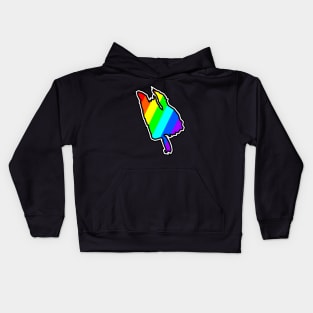 Thetis Island Silhouette in a Colourful Rainbow Pattern - Bright Colours - Thetis Island Kids Hoodie